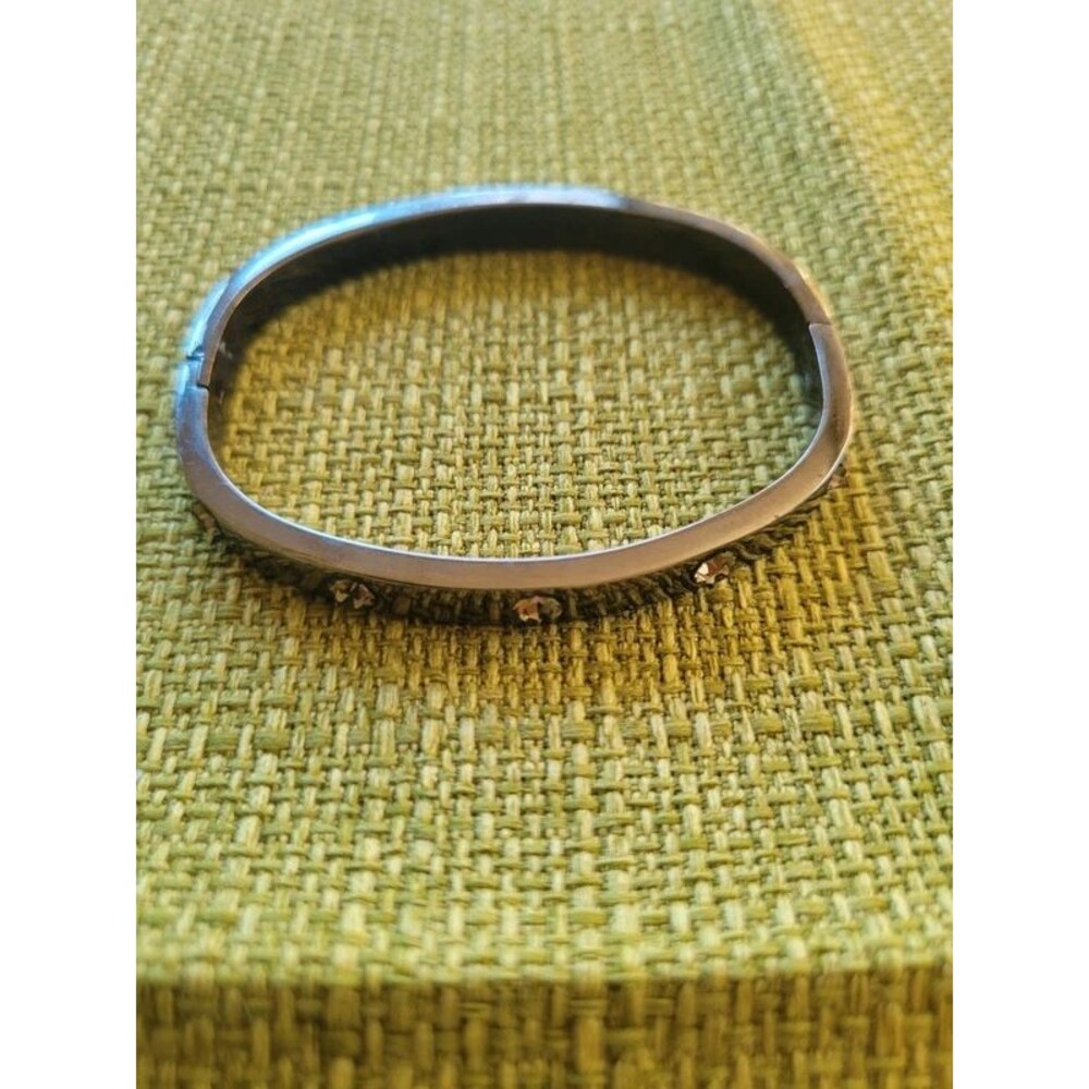 Lucky Brand Dark Gray Bangle Bracelet With Stones